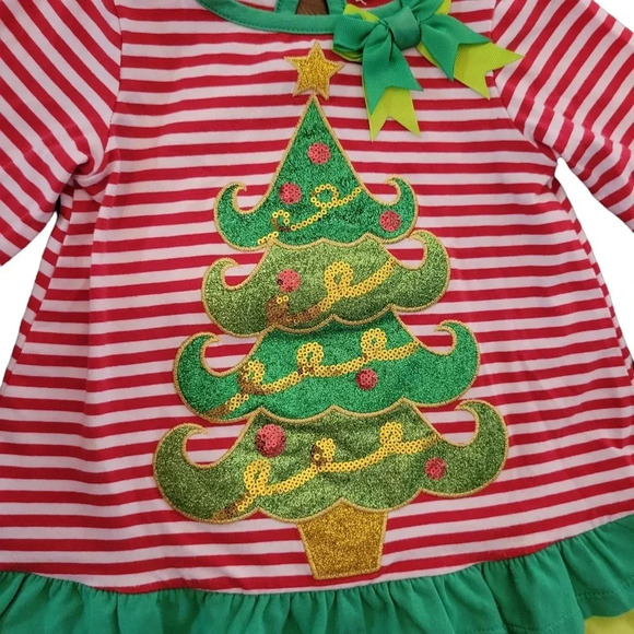 Magical Season Girl's 2T Sequined Christmas Tree Dress - Picture 4 of 10
